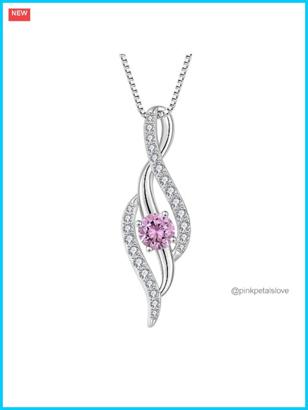 925 Sterling Silver Birthstone Infinity Necklace Pendant for Women
